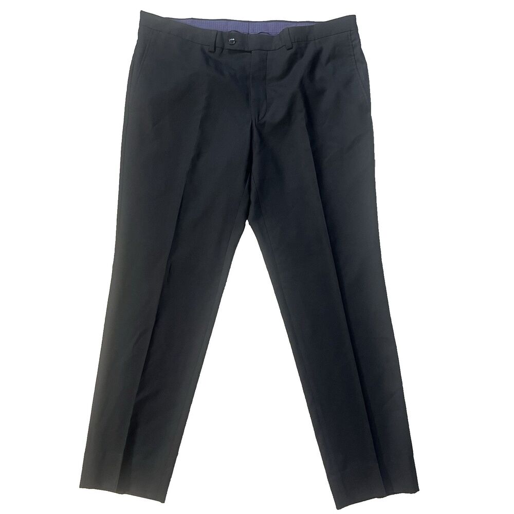 Ted Baker London Dress Pants Mens 38R Black JEFFERSON 100% Wool Preppy 38x31